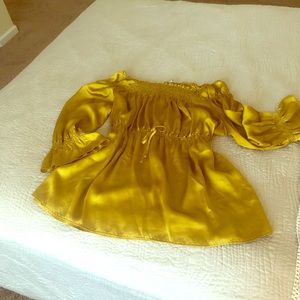Gold off shoulder blouse
